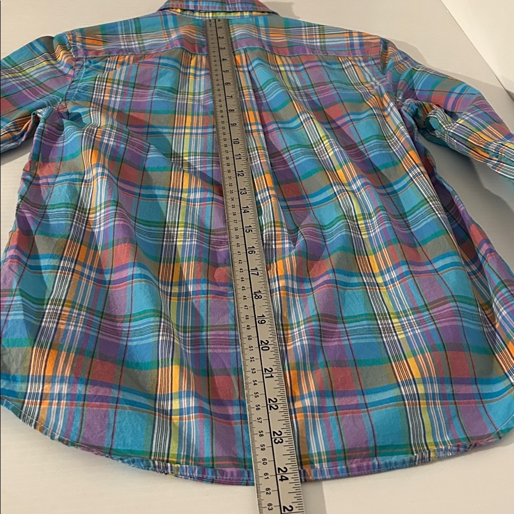 Polo Ralph Lauren Button Shirt Boys medium 10-12 cotton plaid - Picture 6 of 7